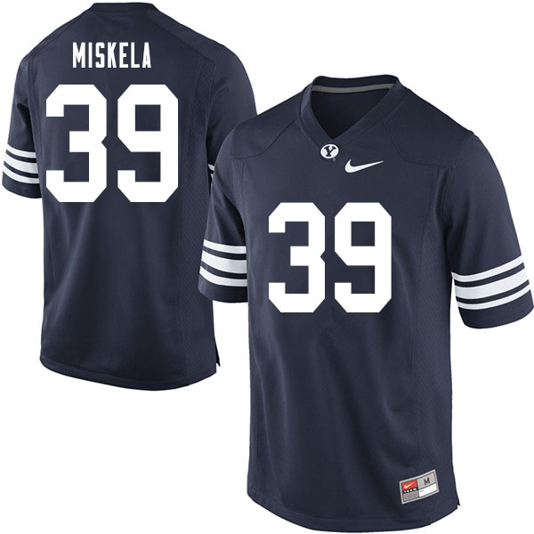 Men #39 Alex Miskela BYU Cougars College Football Jerseys Sale-Navy